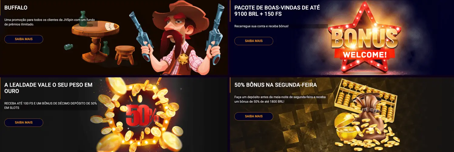 JVSpin melhor bônus de cassino online no Brasil
